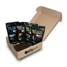 Quality Roasters Coffees. Caf? en grano Natural. 100% Ar?bica. Cuatro or?genes: Colombia, Brasil, Honduras y Uganda. Tueste medio. 4x250 gr