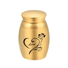 Urnas de acero inoxidable (GD) (GD) doradas/negras Royal para cremación de mascotas, perros, gatos,