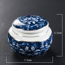 (Fleur chinoise) (Fleur chinoise) Mini urne en céramique bleue Petites urnes funéraires pour cendres