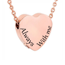 (A-02)(A-02) Collier urne pour femme avec cendres, bijoux de crémation Forever in My Heart