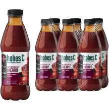 hierro y vitaminas Reduce el cansancio - hohes C Nutribebida con Hierro y Vitamina C Zumo de Manzana, Tomate, Granada y Frambuesa Zumo 100% natural Pa