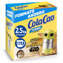 ColaCao, Turbo, Cacao Soluble Instant?neo Natural sin Aditivos - Formato Ahorro - 2,5kg (Taza Batidora Star Wars)