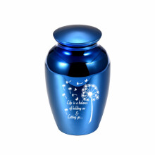 Urna de cremación de cenizas personalizada (azul) (azul) Urna de diente de león de recuerdo
