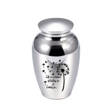 (Argent) (Argent) Urne funéraire personnalisée pour cendres Urne souvenir de pissenlit