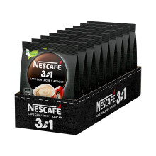 NESCAF? 3 en 1, caf? soluble natural con leche y az?car, Pack de 9 bolsas con 10 sobres, TOTAL 90 sobres