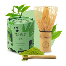 Matchaflix | Pack Experiencia Iniciaci?n | Te Verde en Polvo | Pack de T? Matcha Premium 30 g., Chasen y Cuchara Bamb? | Regalos Matcha