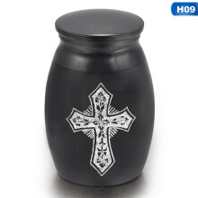 Urnas de aleación de metal negro (-9)-9 para cremación de mascotas, perros, gatos, pájaros y ratones.