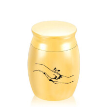 (Oro 30 x 40 mm) (Oro 30 x 40 mm) Urna de cremación para mascotas pequeñas con diseño de perro y dueño.