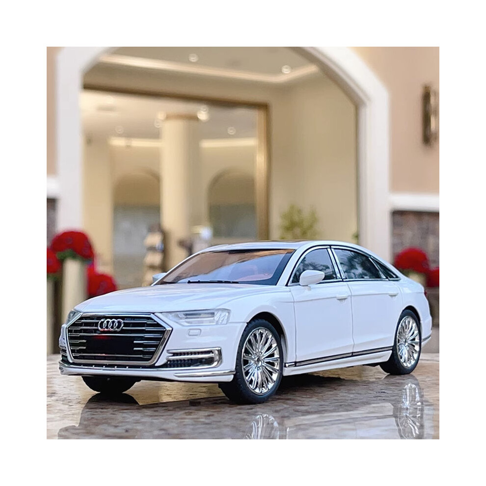 (Grey)1:24 A8 Simulation alloy car models metal vehicles model cars sound and light collections-image-OPC-PH7WZHY-NEW