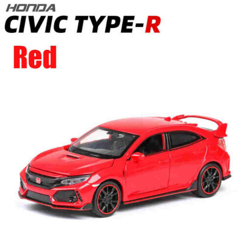Maquette Honda Civic Type R ZHRDWE – 1:24, Alliage, Son Et Lumière, Portes Ouvrantes – 20,8x8,2x6 Cm – Collection Cadeau Dès 3 Ans – Blanc