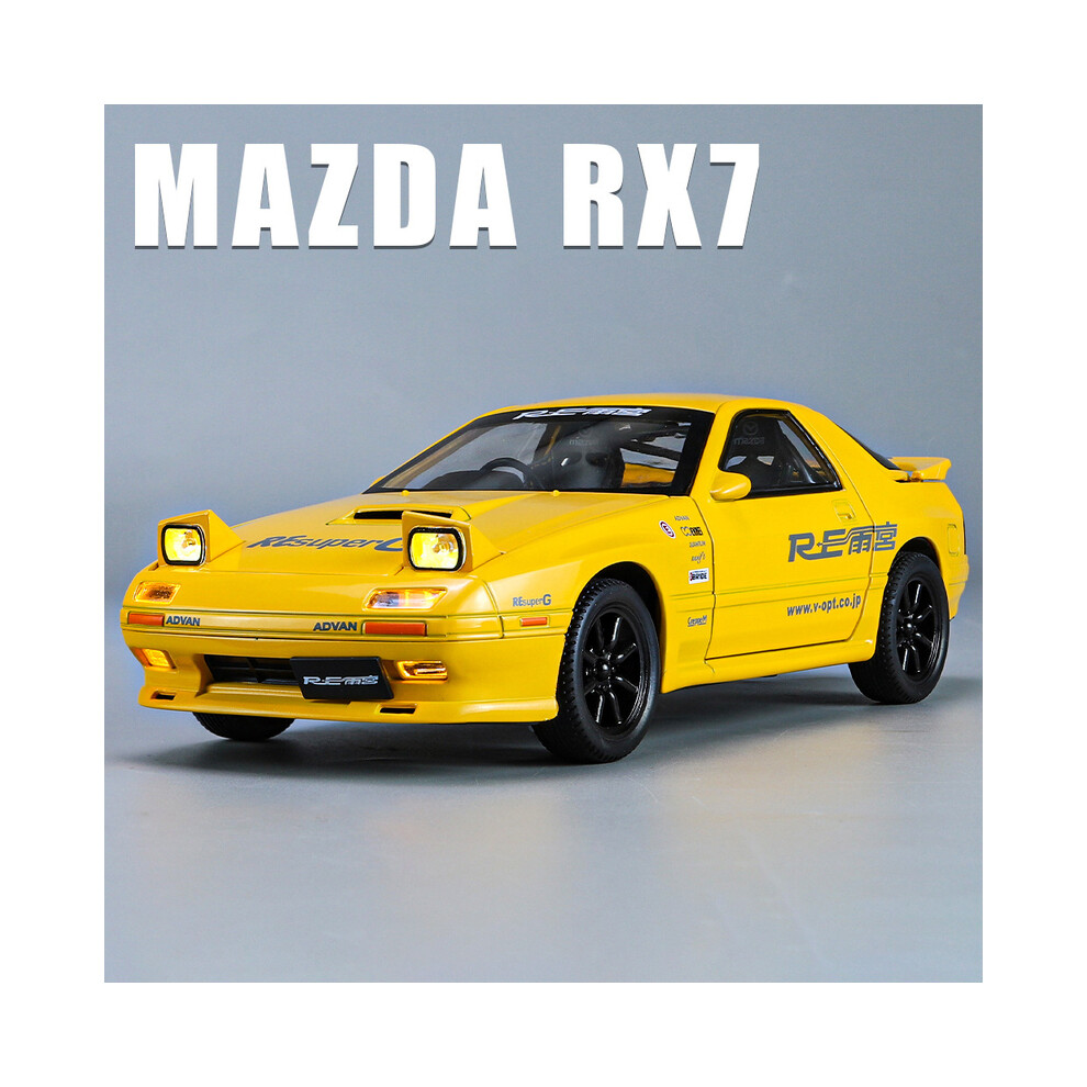 (Yellow)1:24 INITIAL D Mazda RX7 RX-7 Supercar Alloy Model Car Toy Diecasts Metal Diecasts-image-OPC-PH7WZPG-NEW