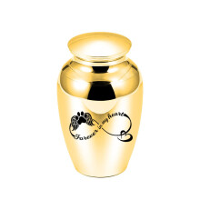 (goud 45x70mm) (goud 45x70mm) Crematie-urnen met dierenpootafdruk en engelenvleugels voor as van huisdieren