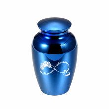 (Blauw 45X70mm)(Blauw 45X70mm) Crematie-urnen met dierenpootafdruk en engelenvleugels voor as