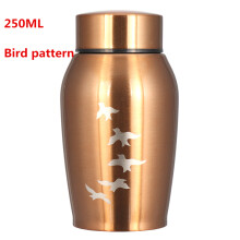 Urnas de acero inoxidable doradas y plateadas de 250 ml para mascotas (Gold Bird)