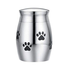 Urnas de cremación para mascotas de acero inoxidable de 5 colores (plateadas)