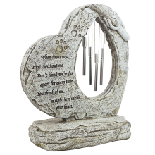 Pietra commemorativa per cane e gatto, con decorazione a forma di carillon a vento