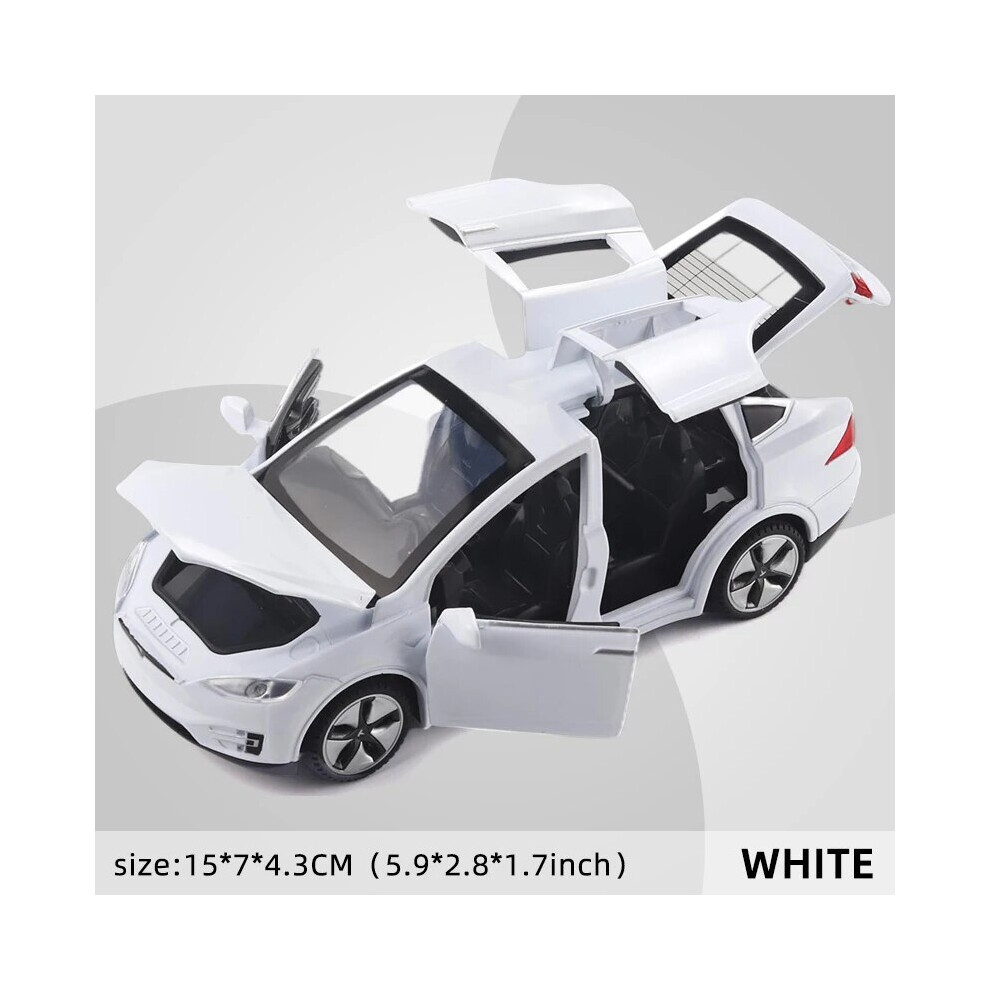 (WHITE) Model X Toy Car 1:32 Zinc Alloy Diecast Car Toy For Kids Pull Back Collector Vehicle-image-OPC-PH7X5JP-NEW