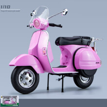 (Pink sales box) 1/10 Vespa 125 alloy leisure motorcycle models, metallic