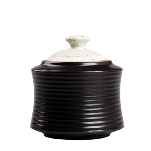 Plain ceramic screw black Tank seal tank pet urn fine craftsmanship,