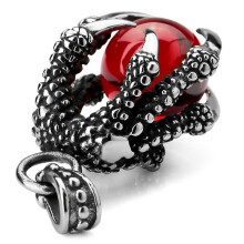 10X Edelstahl Anhänger Halskette CZ Red Dragon Claws Gem Gothic