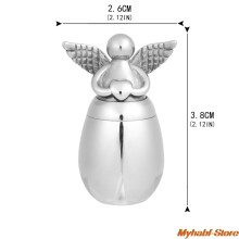 Urnas con alas de ángel y forma de corazón para cenizas humanas Mini soporte fabricado en acero inoxidable