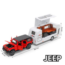 (JEEP rossa) Modello giocattolo di camper in lega pressofusa 1/32, modello fuoristrada