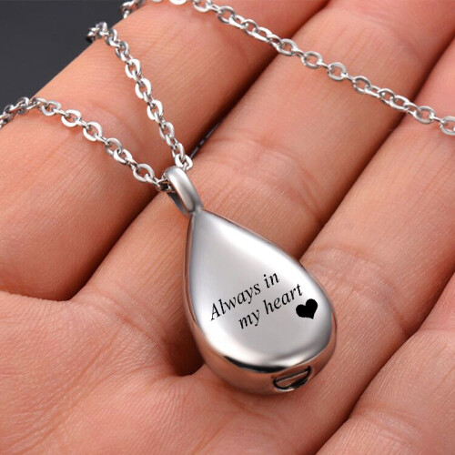 Teardrop Ashes Necklace Urn Pendant Simple elegant cremation 1