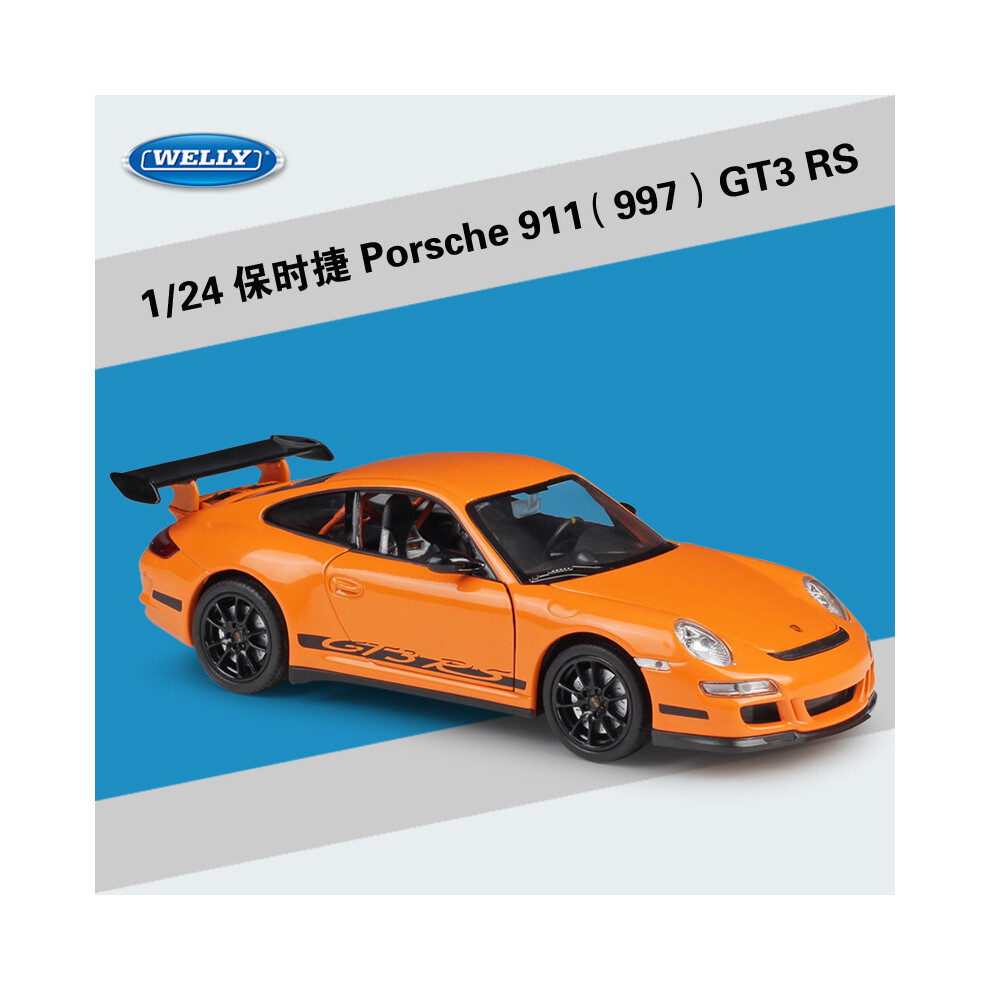(Orange) Voiture de simulation moulée sous pression à l'échelle 1:24 911 GT3 RS Modèle de voiture en