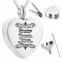 Feuerbestattung Schmuck Silber Herz Anhänger Halskette Urne Souvenir Geschenk