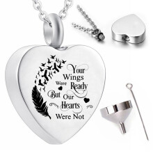 Feder-Anhänger für die Einäscherung, Schmuck, Souvenir, Asche, Urne, Halskette für Herren und Damen
