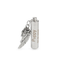 Personalisierte Name Pet Asche Flasche Halskette Zylindrischen Engel