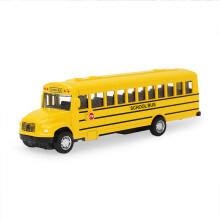(Eenvoudig pakket) Legering schoolbusmodel 14 cm Compact Diecast Voertuig Power Driving