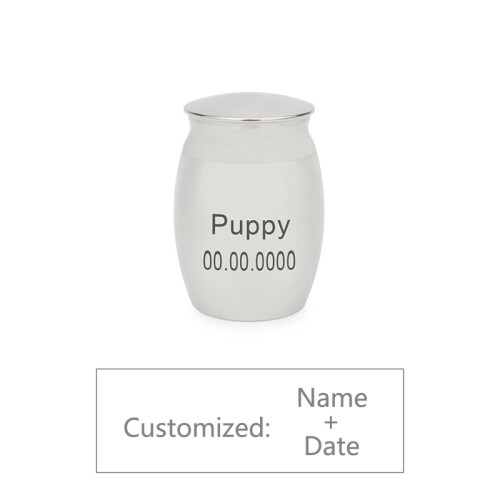 Personalized Custom Name Date Stainless Steel Mini Pet Urn