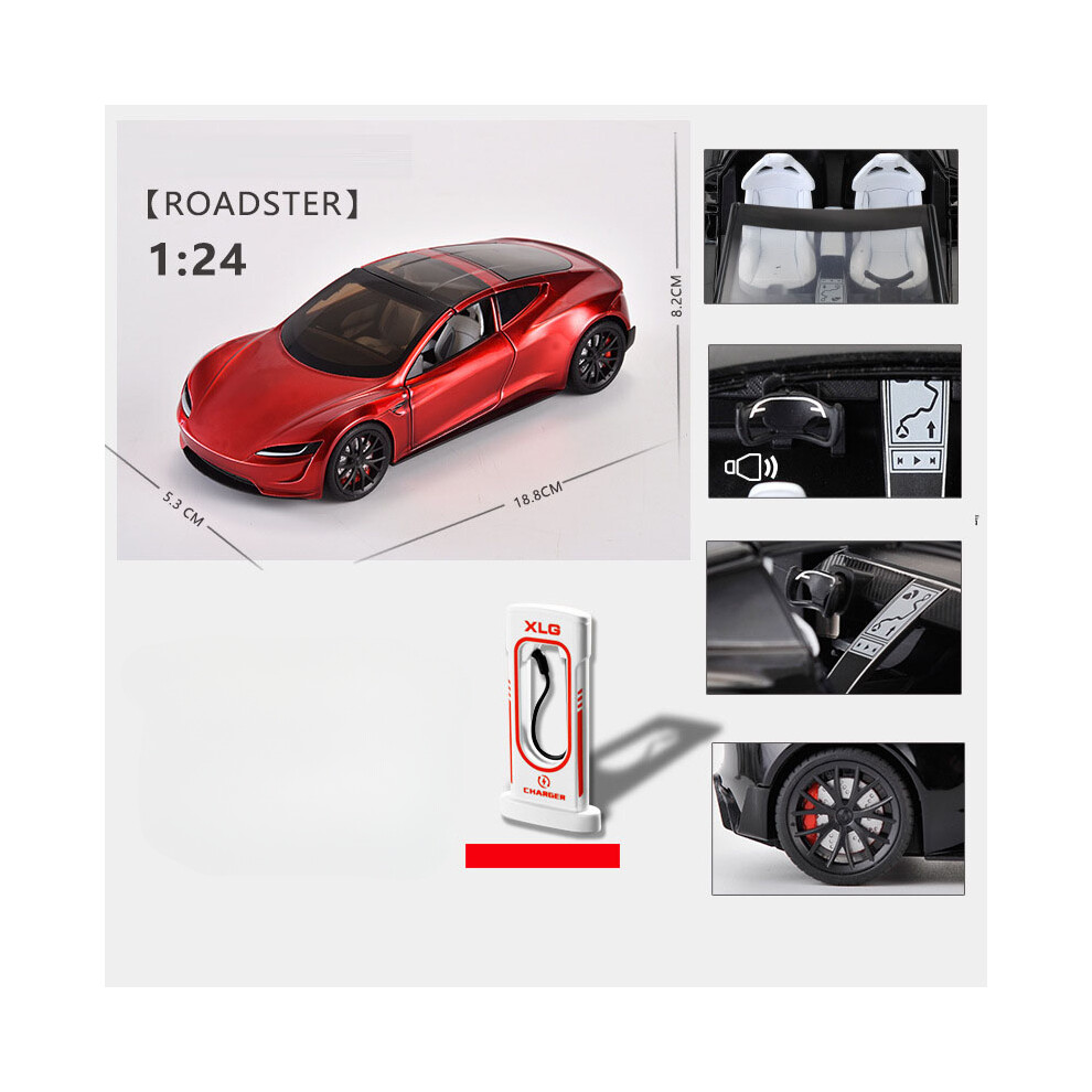 (Red) 1/24 Alloy Roadster Car Model Toy Metal Diecast Sound Light Pull Back Function-image-OPC-PH7X6X7-NEW