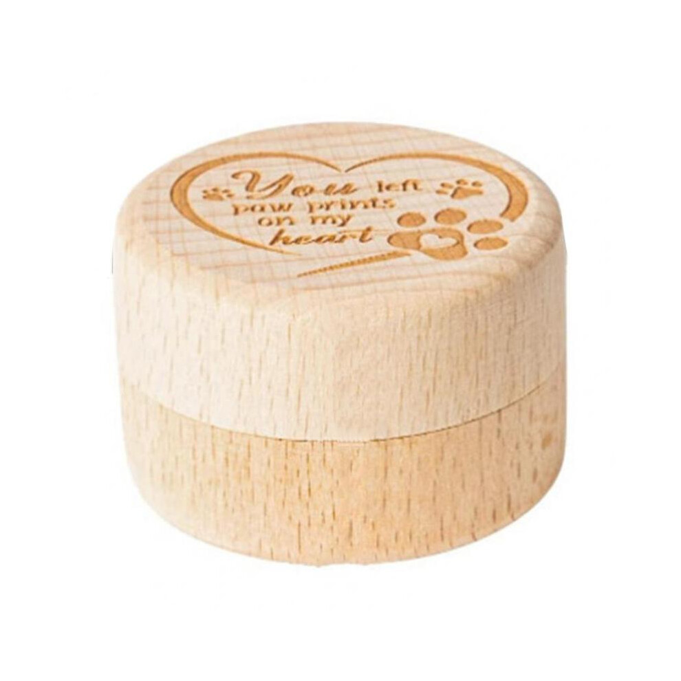 Boîte à souvenirs pour animaux de compagnie, élégante boîte en bois sculptée avec motif d'empreinte