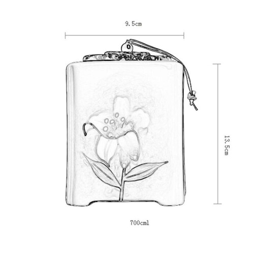 Beloved Pet memorials Lily pattern ceramic Pet cremation urn White M 2
