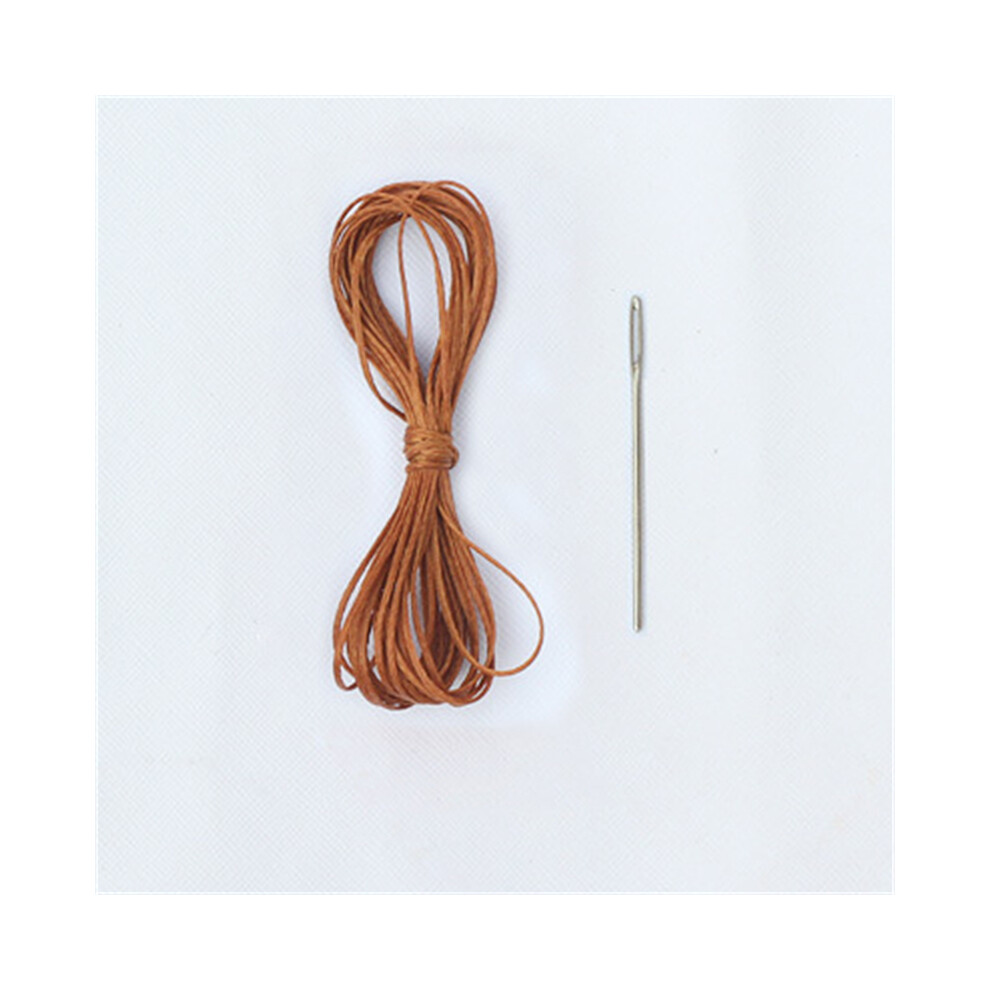 (Brown)Leather Car Steering Wheel Cover Car Braid On Steering Wheel 38Cm Diy Universal Auto Brown 9319708090178