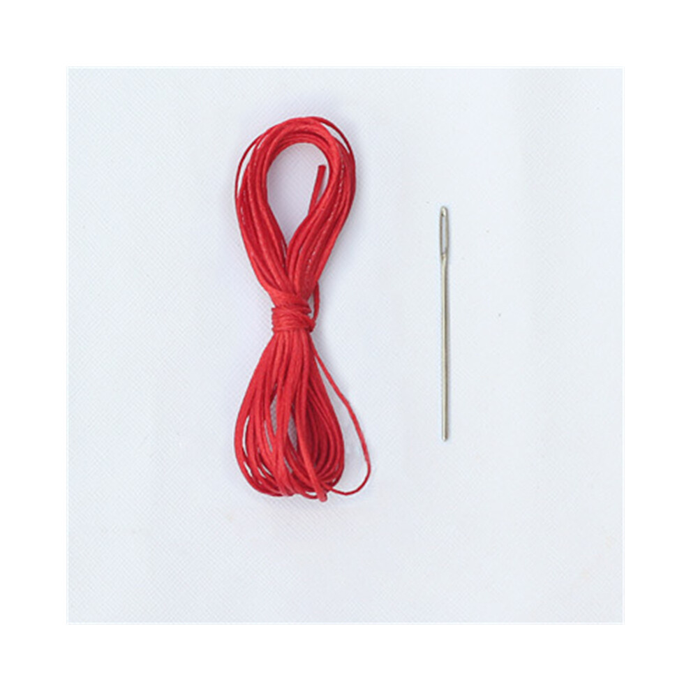 (Red)Leather Car Steering Wheel Cover Car Braid On Steering Wheel 38Cm Diy Universal Auto Red 9319708090260