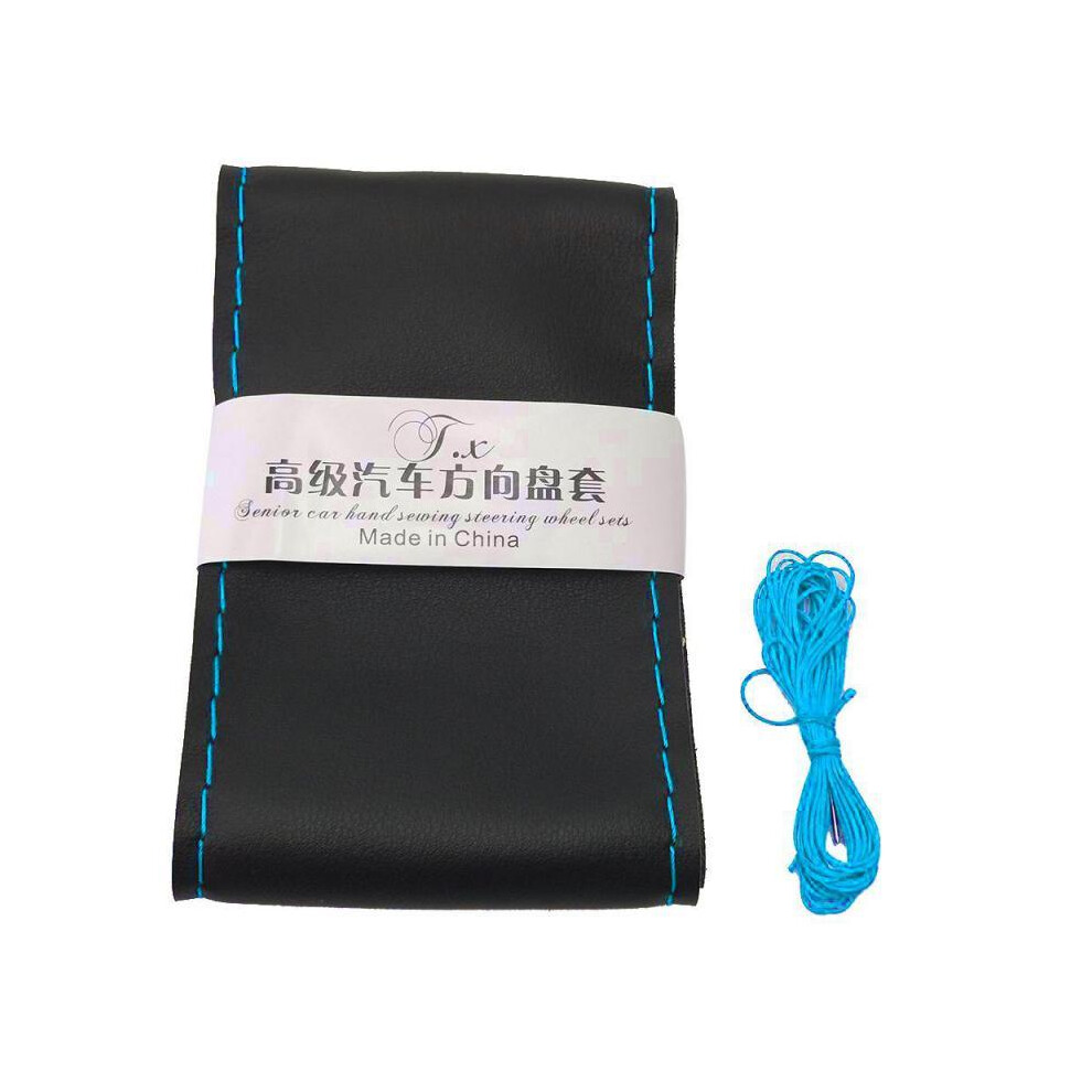 ( Line) 38Cm Car Steering Wheel Cover Universal Braid Car Steering Wheel With Needles And Thread Blue 9319708090345