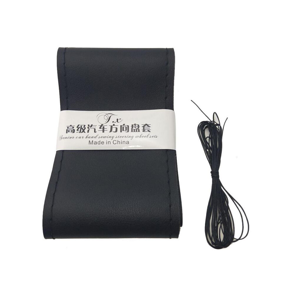 ( Line) 38Cm Car Steering Wheel Cover Universal Braid Car Steering Wheel With Needles And Thread Black 9319708090338