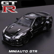(Black 2)1:32 GTR R34 R35 Alloy Sports Car Model Diecast Metal Vehicles Racing Car Model Sound-