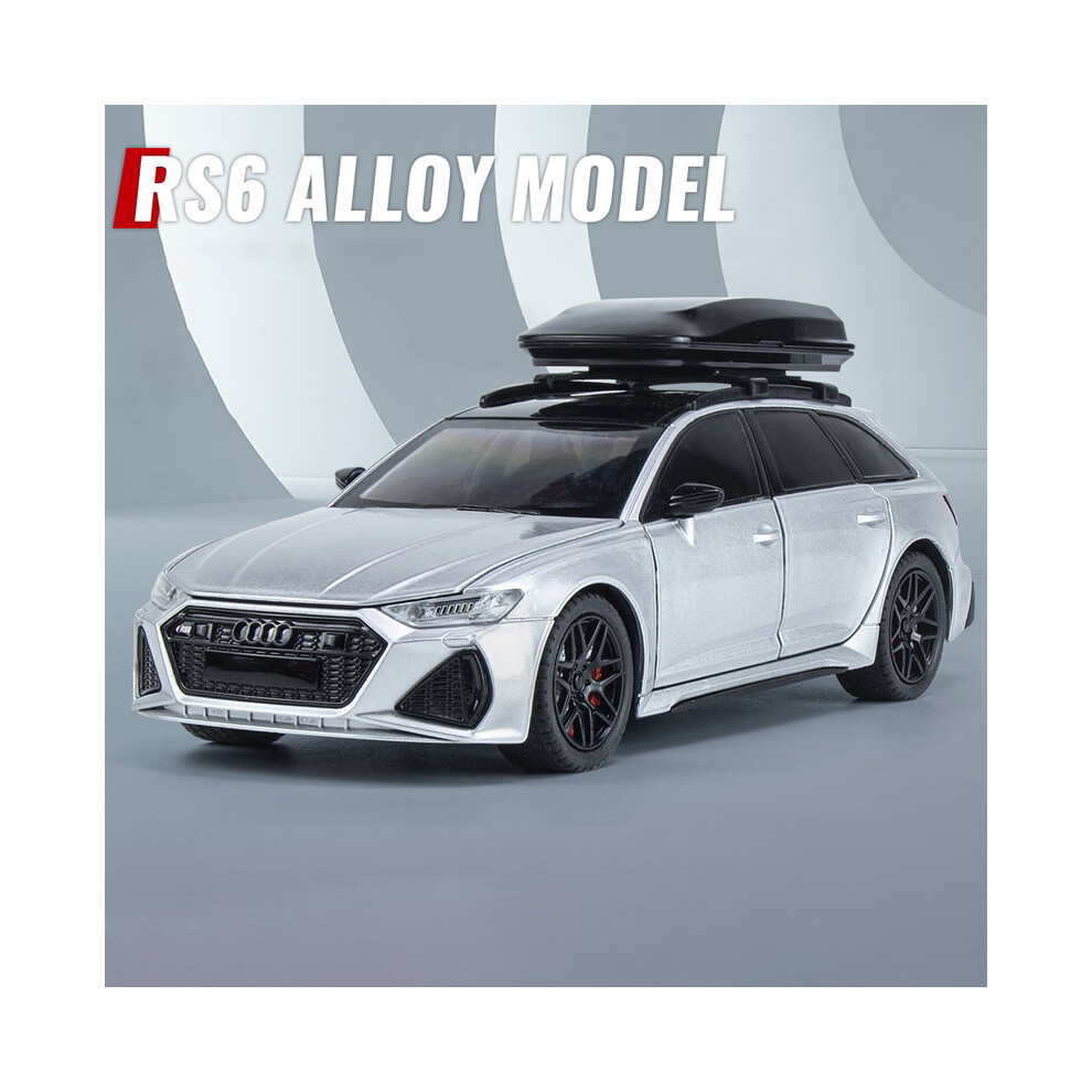 (Silver) 1:24 RS6 DTM Modified vehicle alloy toy car model wheel steering sound and light for children-image-OPC-PH7X7P2-NEW