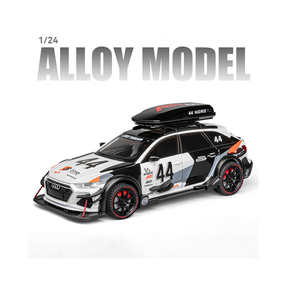 (White) 1:24 RS6 DTM Modified Vehicle Alloy Toy Car Model Wheel Steering Sound and Light for Children-image-OPC-PH7X7NT-NEW