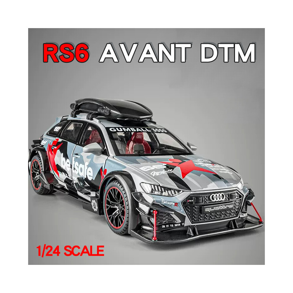 (gray box)1:24 RS6 Avant DTM Modified Model Car Diecast Miniature Metal Car Collect Sound and-image-OPC-PH7X7TH-NEW