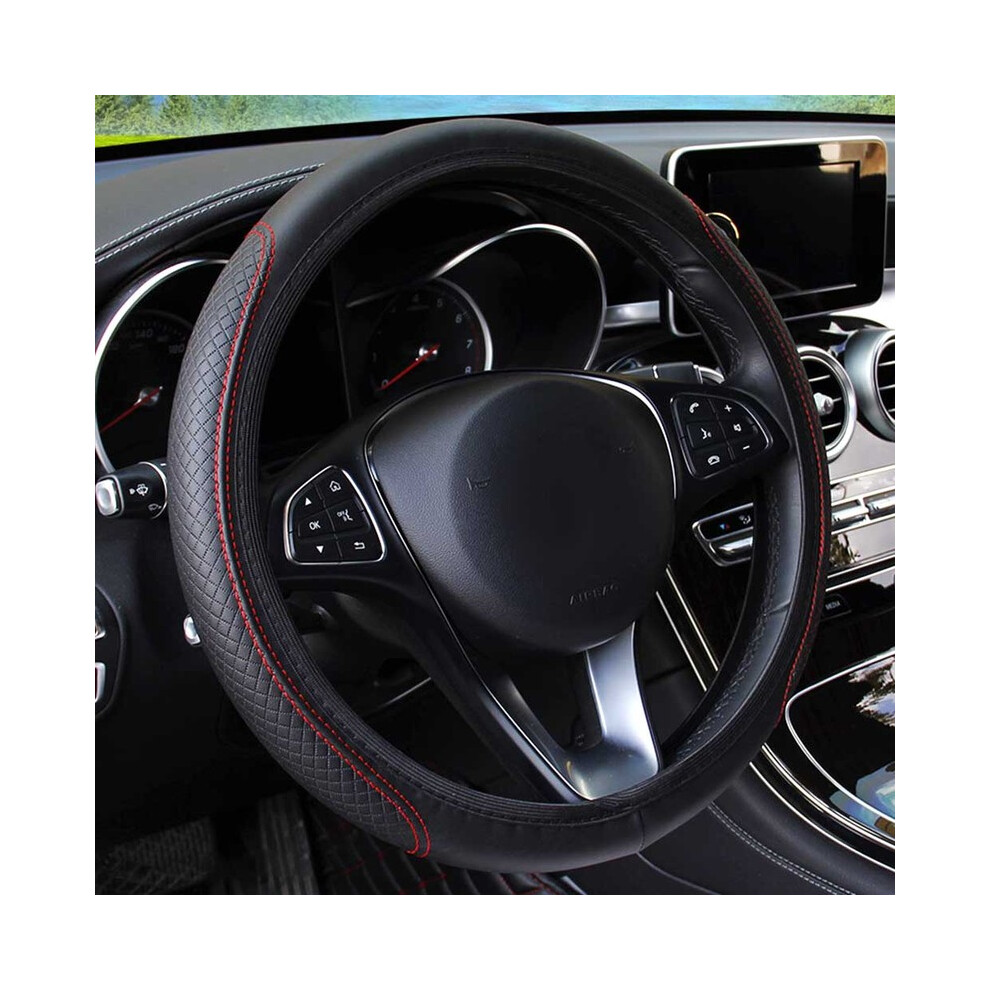 (Red)37-39Cm Car Steering Wheel Cover Anti-Skid Car Red 9319708092233