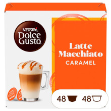 Nescaf? Dolce Gusto Latte Macchiato Caramel - Caf? Gourmand - 96 Capsules (Pack de 6 bo?tes x 16)