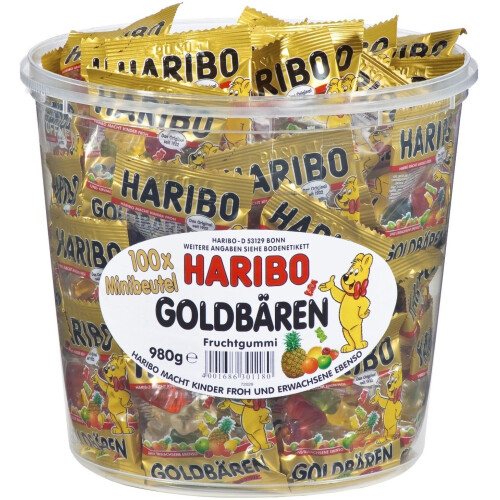 Haribo HARIBO Oursons d'or bo?te, 4 x 100 mini-sachets, 4 x 980g