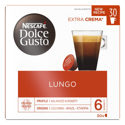 Nescafe Nescaf? Dolce Gusto Lungo - Caf? - 90 Capsules (Pack de 3 bo?tes XL x 30) 1