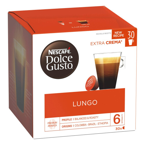 Nescafe Nescaf? Dolce Gusto Lungo - Caf? - 90 Capsules (Pack de 3 bo?tes XL x 30)