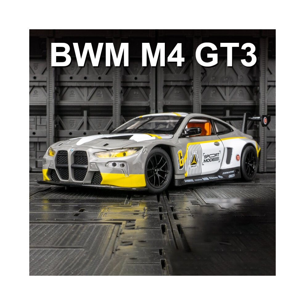 (M4 GT3 Grey)1:24 M4 GT3 Alloy Sports Car Model Diecast Metal Toy Car Vehicles Model Simulation-image-OPC-PH7X92C-NEW